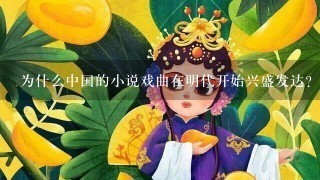 为什么中国的小说戏曲在明代开始兴盛发达？
